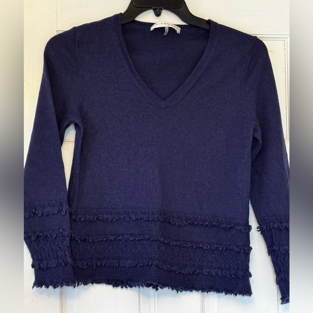 Trina Turk Deep Blue Merino Wool Sweater